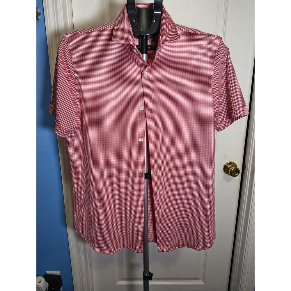 Murano Slim Fit Performance Polo Shirt Mens Medium Red/White